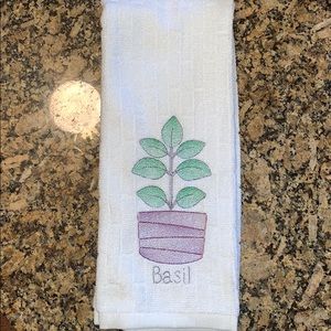 Bamboo hand towel with herb themed embroidery